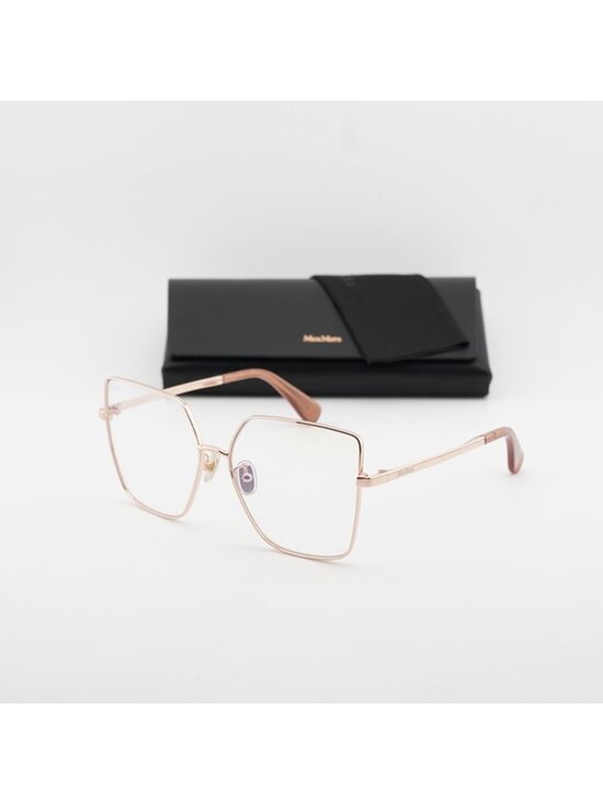Max Mara MM5073-H-B 033 Eyeglasses Gold 60mm Butterfly Frame, Blue Light Block